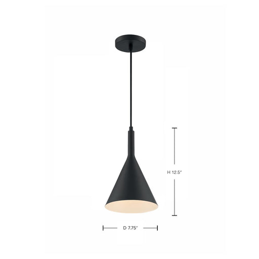 Pendant Nuvo 60-7127 Lightcap - 1 Light - Small Pendant Fixture - Matte Black Finish Nuvo