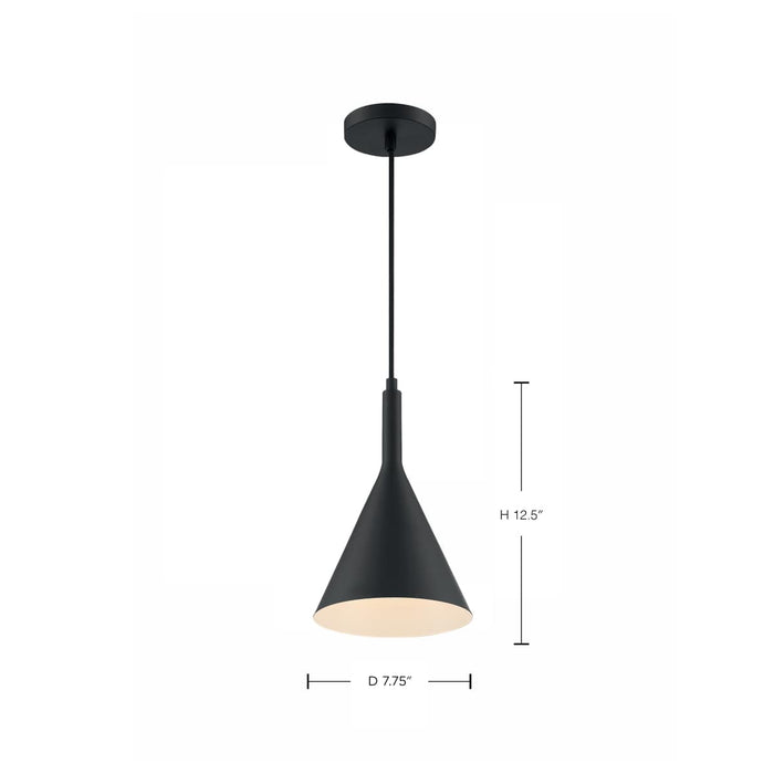 Pendant Nuvo 60-7127 Lightcap - 1 Light - Small Pendant Fixture - Matte Black Finish Nuvo