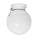 Flush Mount Nuvo 60-712 1 Light - 6 in. - Ceiling Fixture - White Ball with Pull Chain Switch - White Finish Nuvo