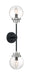 Sconce Nuvo 60-7132 Axis - 2 Light - Wall Sconce Fixture - Matte Black Finish with Brushed Nickel Accents - Clear Glass Nuvo