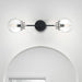 Sconce Nuvo 60-7132 Axis - 2 Light - Wall Sconce Fixture - Matte Black Finish with Brushed Nickel Accents - Clear Glass Nuvo