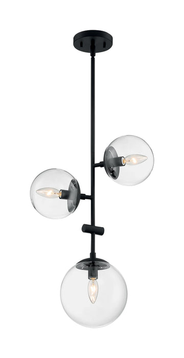 Pendant Nuvo 60-7134 Sky - 3 Light - Pendant Fixture - Matte Black Finish - Clear Glass Nuvo