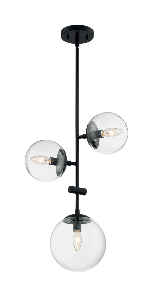 Pendant Nuvo 60-7134 Sky - 3 Light - Pendant Fixture - Matte Black Finish - Clear Glass Nuvo