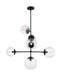 Pendant Nuvo 60-7135 Sky - 6 Light - Pendant Fixture - Matte Black Finish - Clear Glass Nuvo