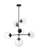 Pendant Nuvo 60-7135 Sky - 6 Light - Pendant Fixture - Matte Black Finish - Clear Glass Nuvo