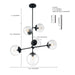 Pendant Nuvo 60-7135 Sky - 6 Light - Pendant Fixture - Matte Black Finish - Clear Glass Nuvo