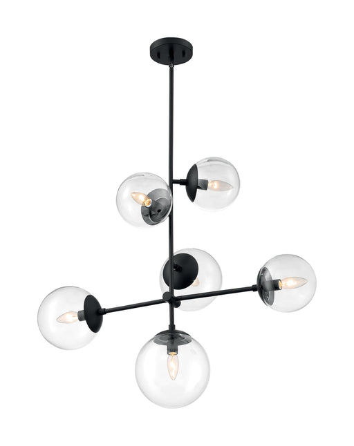 Pendant Nuvo 60-7135 Sky - 6 Light - Pendant Fixture - Matte Black Finish - Clear Glass Nuvo