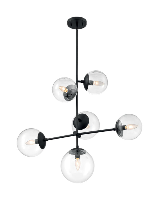 Pendant Nuvo 60-7135 Sky - 6 Light - Pendant Fixture - Matte Black Finish - Clear Glass Nuvo