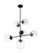 Pendant Nuvo 60-7135 Sky - 6 Light - Pendant Fixture - Matte Black Finish - Clear Glass Nuvo
