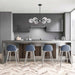 Chandelier Nuvo 60-7136 Axis - 6 Light - Chandelier Fixture - Matte Black Finish with Brushed Nickel Accents - Clear Glass Nuvo