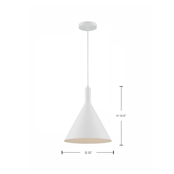 Pendant Nuvo 60-7138 Lightcap - 1 Light - Large Pendant Fixture - Matte White Finish Nuvo
