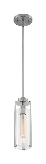 Mini Pendant Nuvo 60-7140 Marina - 1 Light - Mini Pendant Fixture - Brushed Nickel Finish with Clear Glass Nuvo