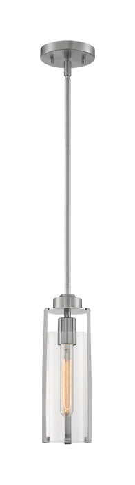 Mini Pendant Nuvo 60-7140 Marina - 1 Light - Mini Pendant Fixture - Brushed Nickel Finish with Clear Glass Nuvo