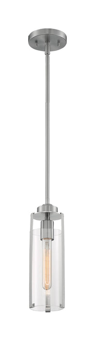 Mini Pendant Nuvo 60-7140 Marina - 1 Light - Mini Pendant Fixture - Brushed Nickel Finish with Clear Glass Nuvo