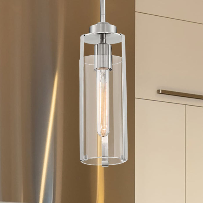 Mini Pendant Nuvo 60-7140 Marina - 1 Light - Mini Pendant Fixture - Brushed Nickel Finish with Clear Glass Nuvo