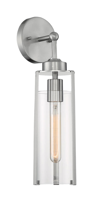 Sconce Nuvo 60-7141 Marina - 1 Light - Wall Sconce Fixture - Brushed Nickel Finish with Clear Glass Nuvo