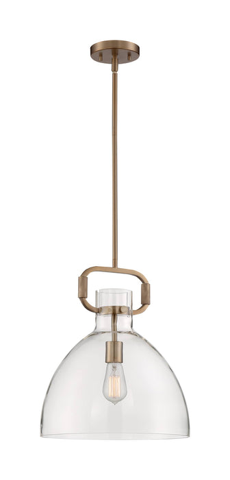 Pendant Nuvo 60-7142 Teresa - 1 Light - Bell Pendant Fixture - Burnished Brass Finish with Clear Glass Nuvo