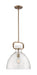 Pendant Nuvo 60-7142 Teresa - 1 Light - Bell Pendant Fixture - Burnished Brass Finish with Clear Glass Nuvo