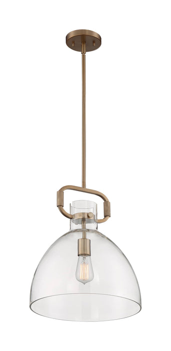 Pendant Nuvo 60-7142 Teresa - 1 Light - Bell Pendant Fixture - Burnished Brass Finish with Clear Glass Nuvo
