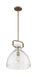 Pendant Nuvo 60-7142 Teresa - 1 Light - Bell Pendant Fixture - Burnished Brass Finish with Clear Glass Nuvo