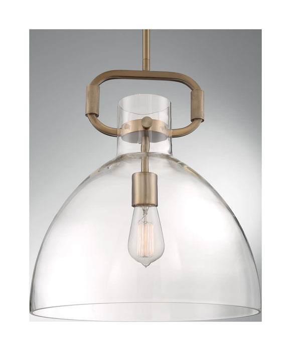 Pendant Nuvo 60-7142 Teresa - 1 Light - Bell Pendant Fixture - Burnished Brass Finish with Clear Glass Nuvo