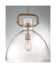 Pendant Nuvo 60-7142 Teresa - 1 Light - Bell Pendant Fixture - Burnished Brass Finish with Clear Glass Nuvo