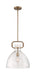 Pendant Nuvo 60-7142 Teresa - 1 Light - Bell Pendant Fixture - Burnished Brass Finish with Clear Glass Nuvo