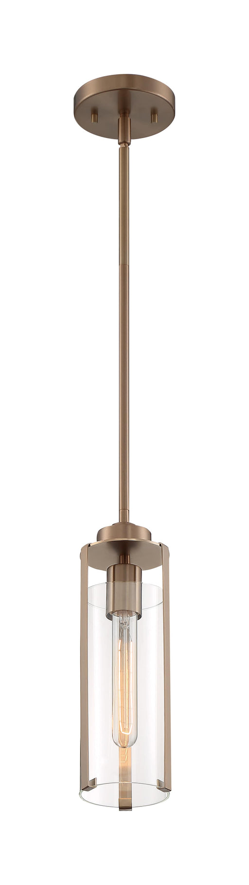 Mini Pendant Nuvo 60-7150 Marina - 1 Light - Mini Pendant Fixture - Burnished Brass Finish with Clear Glass Nuvo