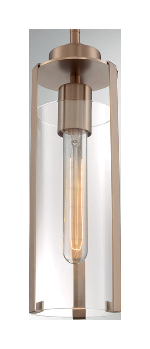 Mini Pendant Nuvo 60-7150 Marina - 1 Light - Mini Pendant Fixture - Burnished Brass Finish with Clear Glass Nuvo