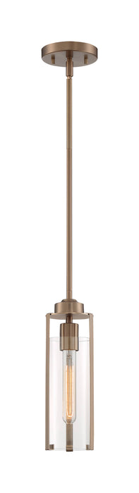Mini Pendant Nuvo 60-7150 Marina - 1 Light - Mini Pendant Fixture - Burnished Brass Finish with Clear Glass Nuvo
