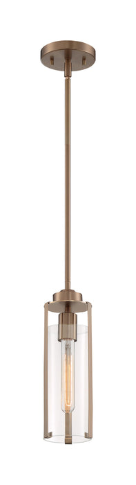 Mini Pendant Nuvo 60-7150 Marina - 1 Light - Mini Pendant Fixture - Burnished Brass Finish with Clear Glass Nuvo