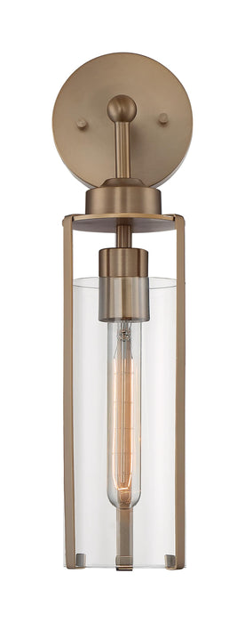 Sconce Nuvo 60-7151 Marina - 1 Light - Wall Sconce Fixture - Burnished Brass Finish with Clear Glass Nuvo