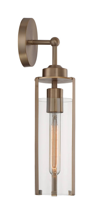 Sconce Nuvo 60-7151 Marina - 1 Light - Wall Sconce Fixture - Burnished Brass Finish with Clear Glass Nuvo