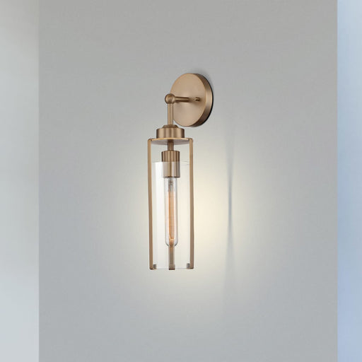 Sconce Nuvo 60-7151 Marina - 1 Light - Wall Sconce Fixture - Burnished Brass Finish with Clear Glass Nuvo