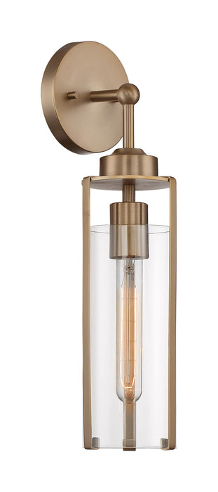 Sconce Nuvo 60-7151 Marina - 1 Light - Wall Sconce Fixture - Burnished Brass Finish with Clear Glass Nuvo