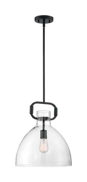 Pendant Nuvo 60-7152 Teresa - 1 Light - Bell Pendant Fixture - Matte Black Finish with Clear Glass Nuvo