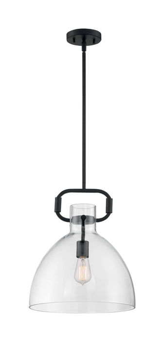 Pendant Nuvo 60-7152 Teresa - 1 Light - Bell Pendant Fixture - Matte Black Finish with Clear Glass Nuvo