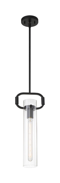 Pendant Nuvo 60-7153 Teresa - 1 Light - Cylinder Pendant Fixture - Matte Black Finish with Clear Glass Nuvo