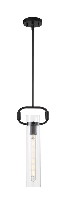 Pendant Nuvo 60-7153 Teresa - 1 Light - Cylinder Pendant Fixture - Matte Black Finish with Clear Glass Nuvo