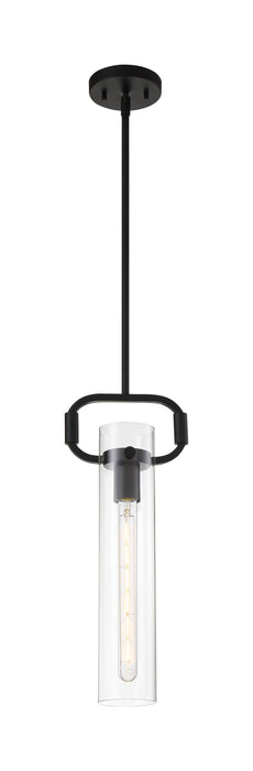 Pendant Nuvo 60-7153 Teresa - 1 Light - Cylinder Pendant Fixture - Matte Black Finish with Clear Glass Nuvo
