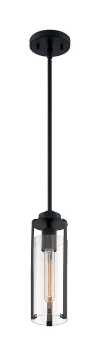 Mini Pendant Nuvo 60-7160 Marina - 1 Light - Mini Pendant Fixture - Matte Black Finish with Clear Glass Nuvo