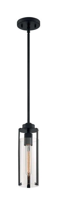 Mini Pendant Nuvo 60-7160 Marina - 1 Light - Mini Pendant Fixture - Matte Black Finish with Clear Glass Nuvo