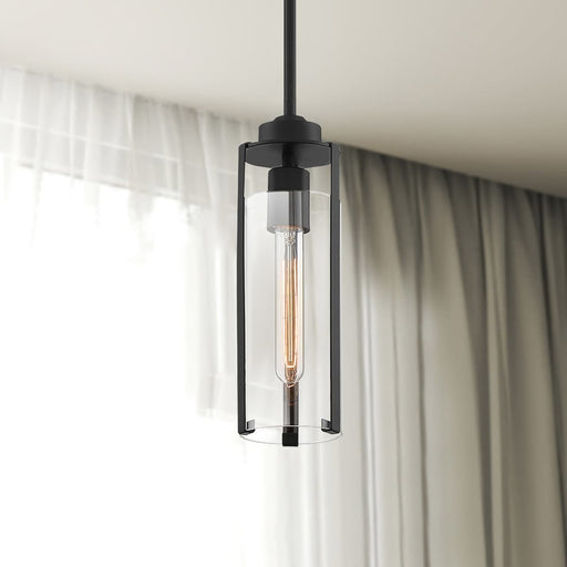 Mini Pendant Nuvo 60-7160 Marina - 1 Light - Mini Pendant Fixture - Matte Black Finish with Clear Glass Nuvo