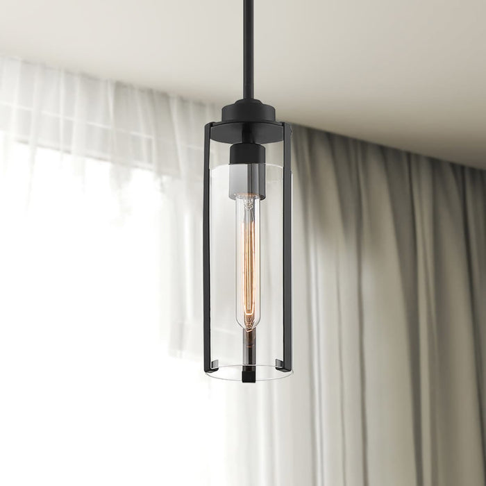 Mini Pendant Nuvo 60-7160 Marina - 1 Light - Mini Pendant Fixture - Matte Black Finish with Clear Glass Nuvo