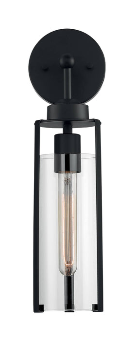 Sconce Nuvo 60-7161 Marina - 1 Light - Wall Sconce Fixture - Matte Black Finish with Clear Glass Nuvo