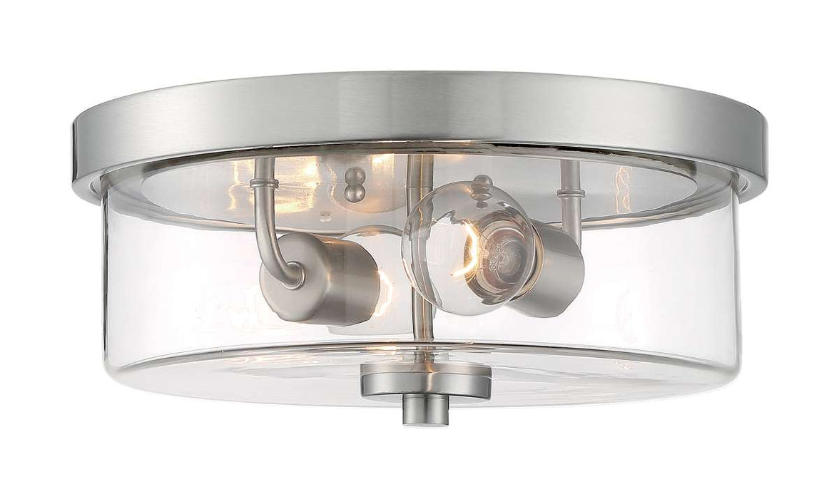 Flush Mount Nuvo 60-7168 Sommerset - 2 Light - Flush Mount Fixture - Brushed Nickel Finish with Clear Glass Nuvo