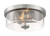 Flush Mount Nuvo 60-7168 Sommerset - 2 Light - Flush Mount Fixture - Brushed Nickel Finish with Clear Glass Nuvo