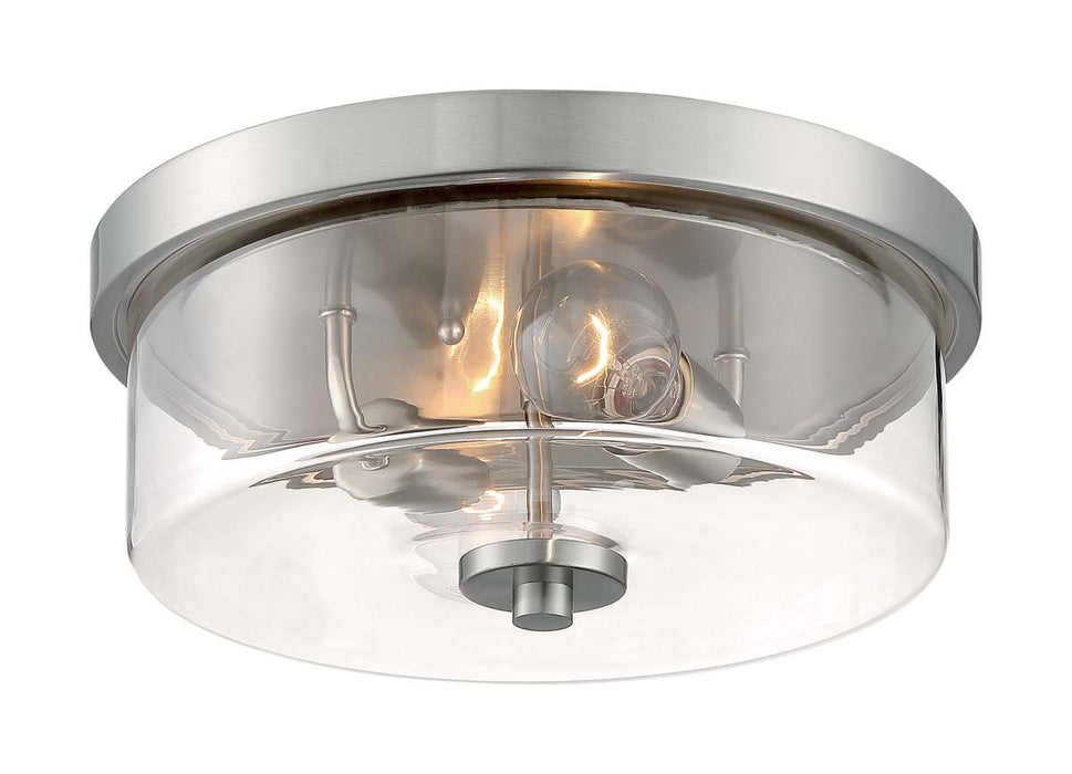 Flush Mount Nuvo 60-7168 Sommerset - 2 Light - Flush Mount Fixture - Brushed Nickel Finish with Clear Glass Nuvo