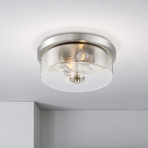 Flush Mount Nuvo 60-7168 Sommerset - 2 Light - Flush Mount Fixture - Brushed Nickel Finish with Clear Glass Nuvo