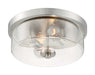 Flush Mount Nuvo 60-7168 Sommerset - 2 Light - Flush Mount Fixture - Brushed Nickel Finish with Clear Glass Nuvo